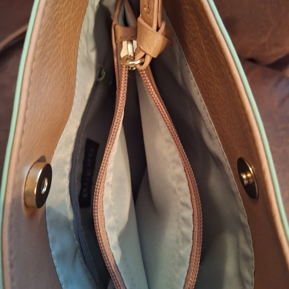 Bueno Two-Tone Faux Leather Crossbody Bag Depth 8